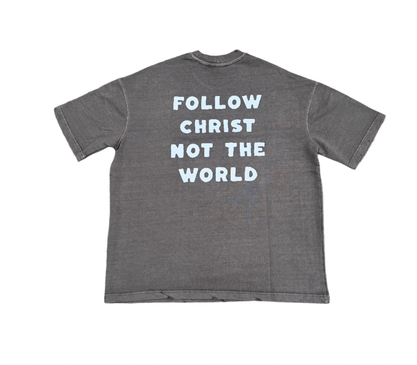 Follow Christ Not The World Gray